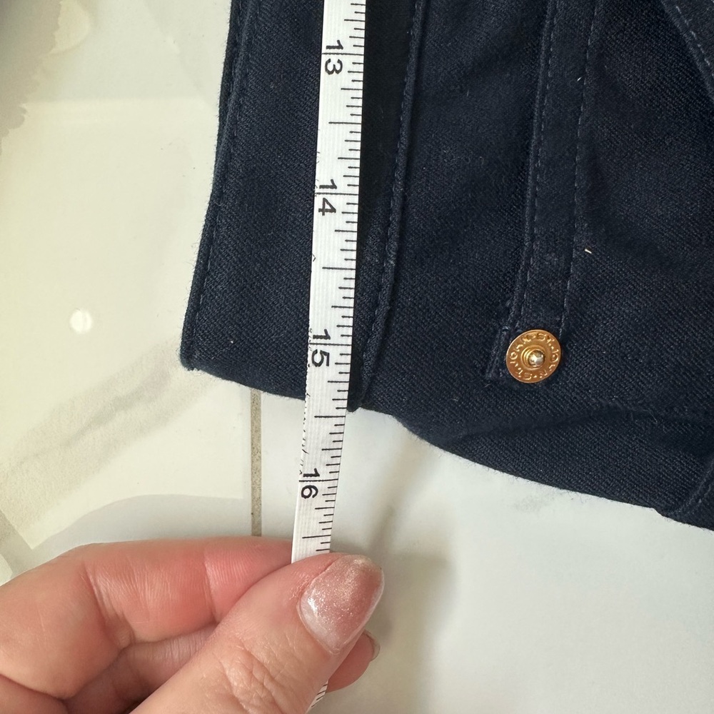 St. John Sport Navy Straight-Leg Pants with Gold Accents - Picture 6 of 6